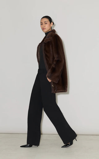 Sheila Swing Coat in Faux Mink Fur