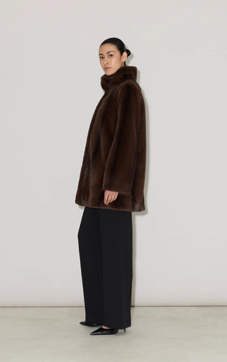 Sheila Swing Coat in Faux Mink Fur