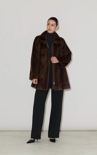Sheila Swing Coat in Faux Mink Fur