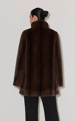 Sheila Swing Coat in Faux Mink Fur