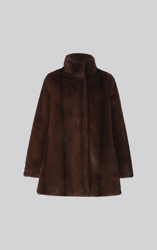 Sheila Swing Coat in Faux Mink Fur