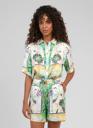 SILVALY Bird Print Blouse