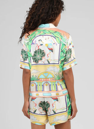 SILVALY Bird Print Blouse