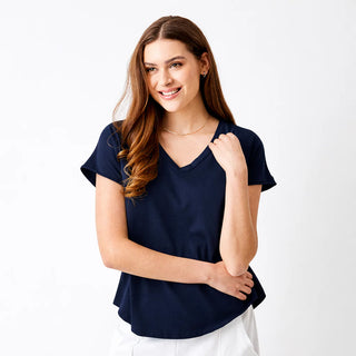 Maria Cotton V Neck Tee