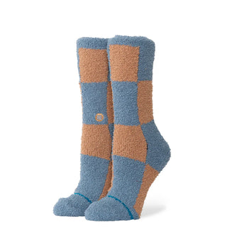 Womens Patchwork Cozy Crew Socks