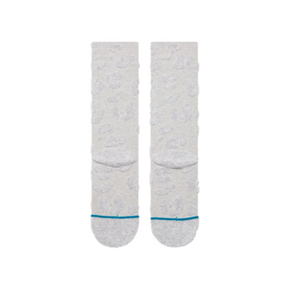 Womens Terry Cheetah Crew Socks