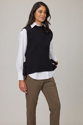 Knit Sweater Vest With Tie Sides