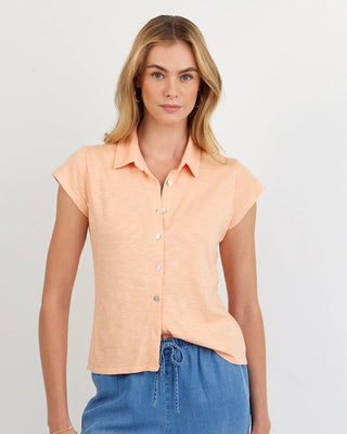 Cap Sleeve Button Down