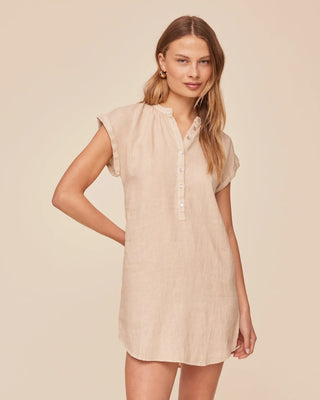 Cap Sleeve Placket Dress
