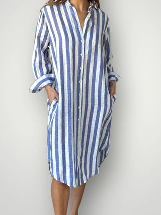 Elena Linen Shirt Dress