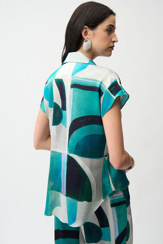 Satin Boxy Top With Front Ties
