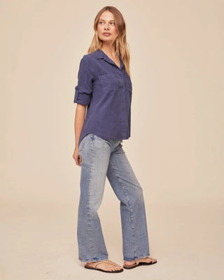 Split Back Button Down